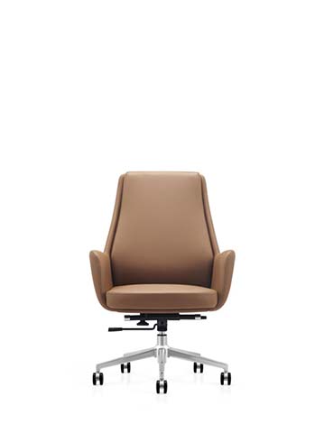 Tan Upholstered Executive Swivel Chair