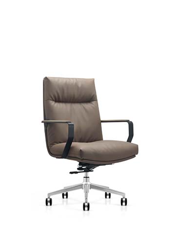 Taupe Padded Mid-Back Executive Swivel Chair