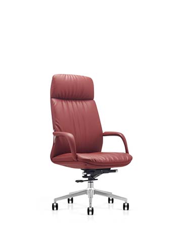High-Back Burgundy Leather Executive Swivel Chair