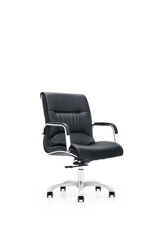 Black Channel-Stitched Mid-Back Executive Swivel Chair