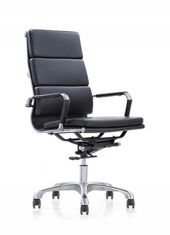 Black Channel-Back Executive Swivel Chair