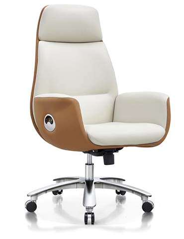 High-Back Swivel Executive Chair with Integrated Upholstered Arms