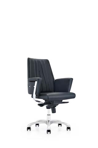 Black Vertical-Channel Mid-Back Executive Swivel Chair