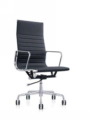Ribbed High-Back Swivel Executive Office Chair
