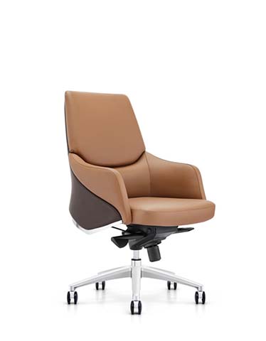 Mid-Back Two-Tone Leather Executive Swivel Chair