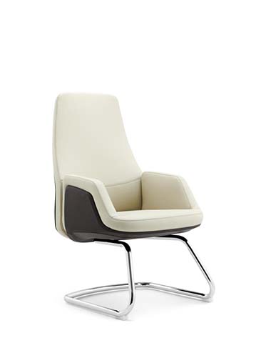 Modern High-Back Upholstered Visitor Chair with Cantilever Base