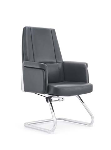 Black Upholstered Executive Visitor Chair with Cantilever Base