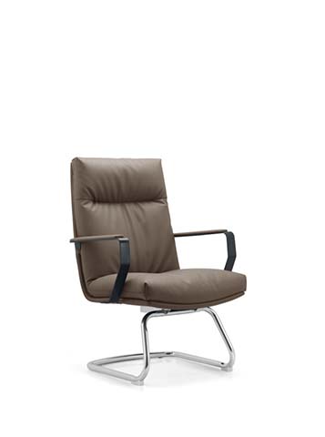 Taupe Upholstered Executive Visitor Chair with Cantilever Base