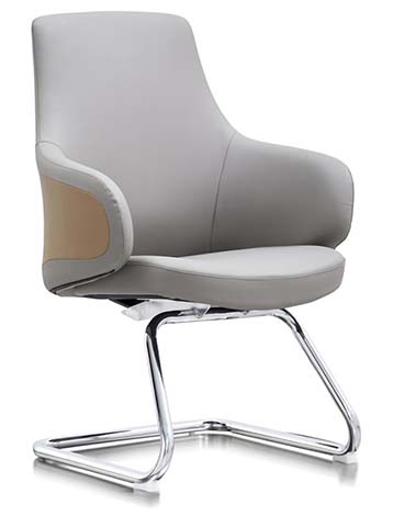 Gray Upholstered Cantilever Conference Chair