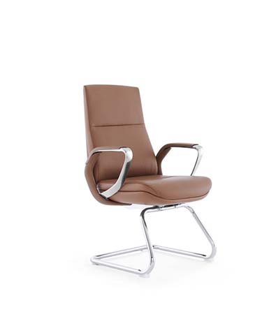 Brown Leather Executive Cantilever Visitor Chair
