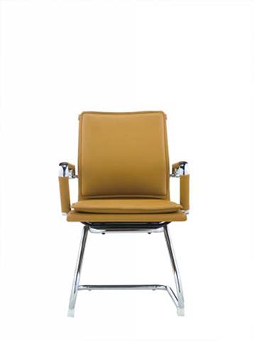 Tan Upholstered Cantilever Conference Armchair