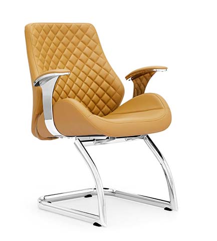 Camel Diamond-Quilted Executive Visitor Chair