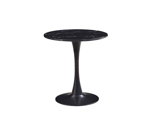 Black Marbled Round Tulip Pedestal Side Table
