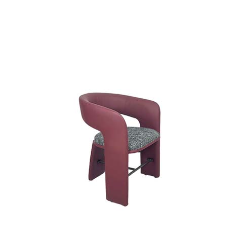 Modern Sculptural Upholstered Accent Armchair