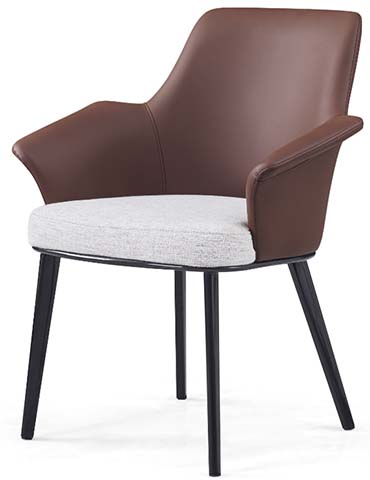 Two-Tone Upholstered Dining Armchair