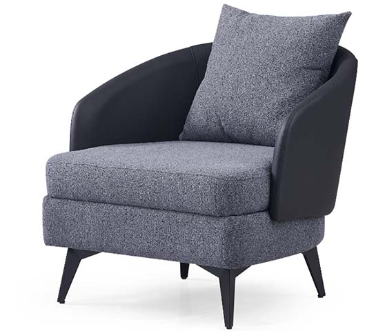 Two-Tone Curved Upholstered Lounge Armchair